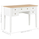 ZNTS Writing Desk White 109.5x45x77.5 cm Wood 280069
