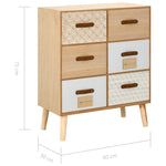 ZNTS Sideboard with 6 Drawers 60x30x75 cm Solid Pinewood 247393