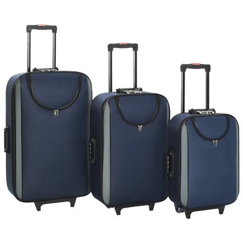 ZNTS Soft Case Trolleys 3 pcs Navy Oxford Fabric 91871
