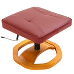 ZNTS Massage Chair with Foot Stool Wine Red Faux Leather 248501