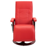 ZNTS Massage Chair Red Faux Leather 248506