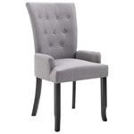 ZNTS Dining Chair with Armrests Light Grey Fabric 248516