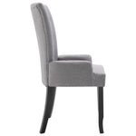ZNTS Dining Chair with Armrests Light Grey Fabric 248516