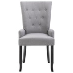ZNTS Dining Chair with Armrests Light Grey Fabric 248516