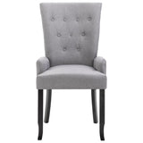 ZNTS Dining Chair with Armrests Light Grey Fabric 248516
