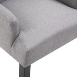 ZNTS Dining Chair with Armrests Light Grey Fabric 248516
