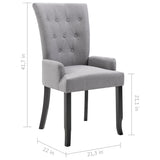 ZNTS Dining Chair with Armrests Light Grey Fabric 248516