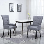 ZNTS Dining Chair with Armrests Light Grey Fabric 248516