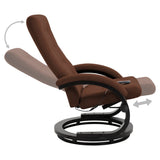 ZNTS Massage Recliner with Footrest Brown Suede-touch Fabric 248531