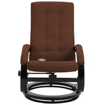ZNTS Massage Recliner with Footrest Brown Suede-touch Fabric 248531