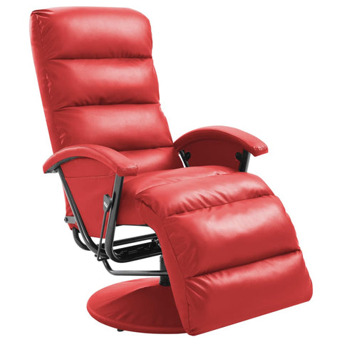 ZNTS TV Recliner Red Faux Leather 248539