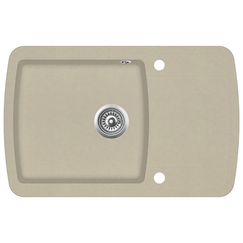 ZNTS Granite Kitchen Sink Single Basin Beige 144852