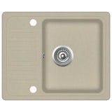 ZNTS Granite Kitchen Sink Single Basin Beige 144860