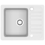 ZNTS Granite Kitchen Sink Single Basin White 144861
