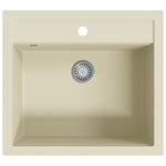 ZNTS Granite Kitchen Sink Single Basin Beige 144862