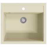 ZNTS Granite Kitchen Sink Single Basin Beige 144862