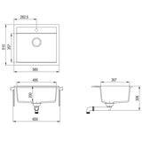 ZNTS Granite Kitchen Sink Single Basin Beige 144862