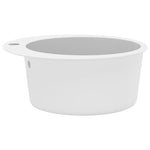 ZNTS Granite Kitchen Sink Single Basin Round White 144865