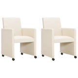 ZNTS Dining Chairs 2 pcs Cream Fabric 281276