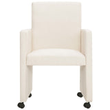 ZNTS Dining Chairs 2 pcs Cream Fabric 281276