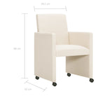 ZNTS Dining Chairs 2 pcs Cream Fabric 281276