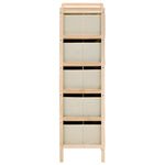 ZNTS Storage Racks with 5 Fabric Baskets 2 pcs Beige Cedar Wood 276232