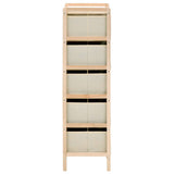 ZNTS Storage Racks with 5 Fabric Baskets 2 pcs Beige Cedar Wood 276232