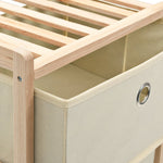 ZNTS Storage Racks with 5 Fabric Baskets 2 pcs Beige Cedar Wood 276232