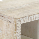 ZNTS Coffee Table White 110x50x40 cm Solid Mango Wood 248097
