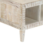 ZNTS Coffee Table White 110x50x40 cm Solid Mango Wood 248097