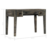ZNTS Desk Black 110x50x75 cm Solid Mango Wood 247913