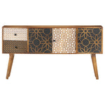 ZNTS Sideboard with Printed Pattern 130x30x70 cm Solid Mango Wood 247917