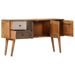 ZNTS Sideboard with Printed Pattern 130x30x70 cm Solid Mango Wood 247917