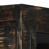 ZNTS Highboard Black 90x40x180 cm Solid Mango Wood 247893