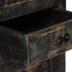 ZNTS Highboard Black 90x40x180 cm Solid Mango Wood 247893
