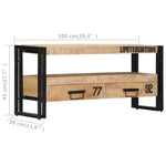 ZNTS TV Cabinet 100x30x45 cm Solid Mango Wood 249858