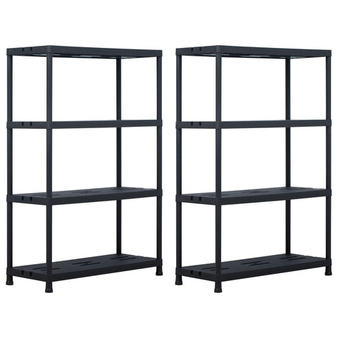 ZNTS Storage Shelf Racks 2 pcs Black 220 kg 90x40x138 cm Plastic 27626 ...