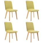 ZNTS Dining Chairs 4 pcs Green Fabric and Solid Oak Wood 249060