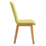ZNTS Dining Chairs 4 pcs Green Fabric and Solid Oak Wood 249060