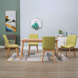 ZNTS Dining Chairs 4 pcs Green Fabric and Solid Oak Wood 249060