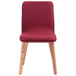 ZNTS Dining Chairs 2 pcs Red Fabric and Solid Oak Wood 249065