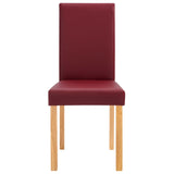 ZNTS Dining Chairs 2 pcs Red Faux Leather 249087