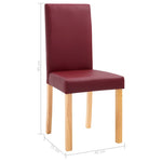 ZNTS Dining Chairs 2 pcs Red Faux Leather 249087