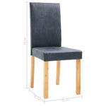 ZNTS Dining Chairs 4 pcs Grey Faux Suede Leather 249096