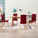 ZNTS Dining Chairs 4 pcs Wine Red Fabric 249114
