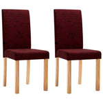 ZNTS Dining Chairs 2 pcs Wine Red Fabric 249192