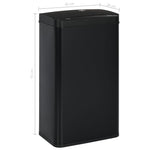 ZNTS Automatic Sensor Dustbin Black Steel 70 L 50925
