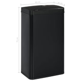 ZNTS Automatic Sensor Dustbin Black Steel 70 L 50925
