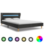 ZNTS Bed Frame with LED Dark Grey Burlap 120x200 cm 280593