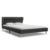 ZNTS Bed Frame with LED Dark Grey Burlap 120x200 cm 280593